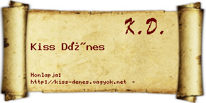 Kiss Dénes névjegykártya