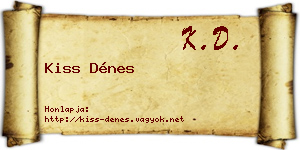 Kiss Dénes névjegykártya